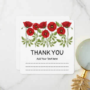Tarjeta De Agradecimiento Flores veraniegas alegres con adormidera