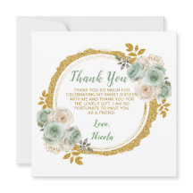 Flores verdes y doradas elegantes dulces dieciséis