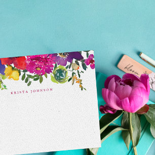 Tarjeta De Agradecimiento Flores vibrantes Baby Shower Gracias