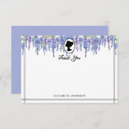 Tarjeta De Agradecimiento Flores violetas moradas Bridgerton Bridal Shower
