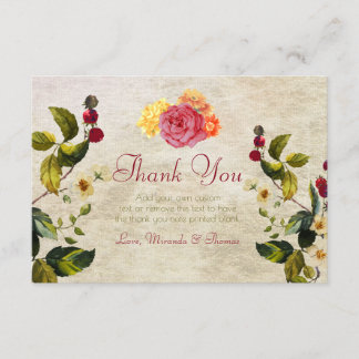 Tarjeta De Agradecimiento Flores y Bayas Gracias
