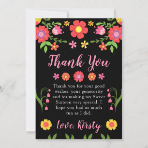 Tarjeta De Agradecimiento Flores y Follaje Bonito con Estilo Rústico Cumple 