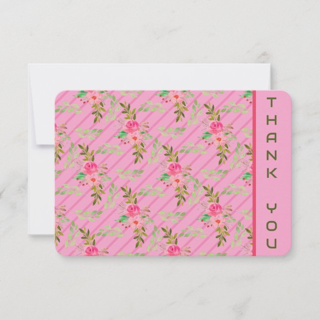 Tarjeta de agradecimiento Flores y Hojas (Anverso)