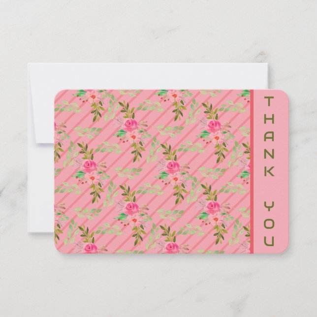 Tarjeta de agradecimiento Flores y Hojas (Anverso)