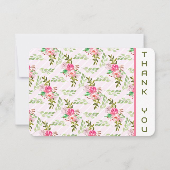 Tarjeta de agradecimiento Flores y Hojas (Anverso)