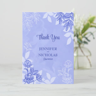 Tarjeta De Agradecimiento Flores y ornamentos modernos para Boda