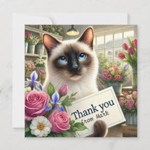 Tarjeta De Agradecimiento Florismo de gatos "Envía gratitud pura con nuestro