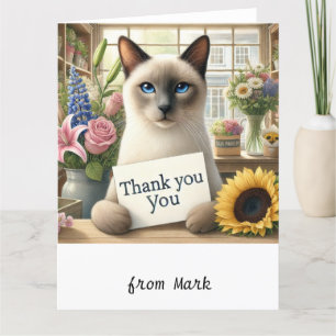 Tarjeta De Agradecimiento Florismo de gatos "Envía gratitud pura con nuestro