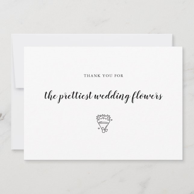 Tarjeta De Agradecimiento Floristería de flores de boda (Anverso)