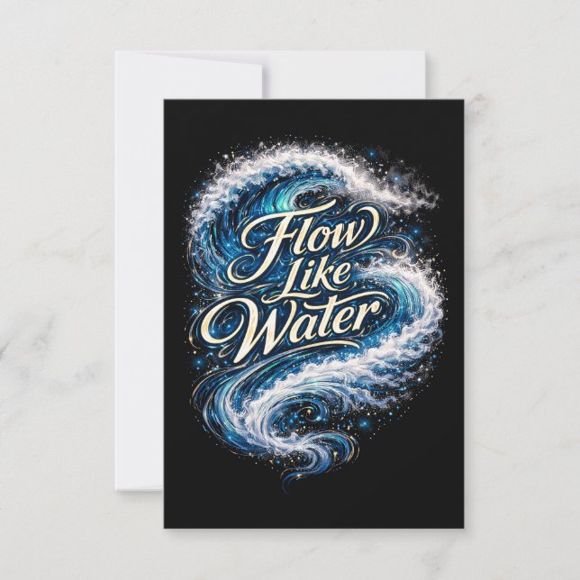 Tarjeta De Agradecimiento Flow Like Water (Anverso)