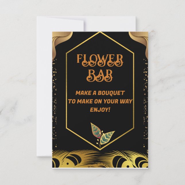Tarjeta De Agradecimiento Flower Bar | Señal de Despedida de Soltera Floral  (Anverso)