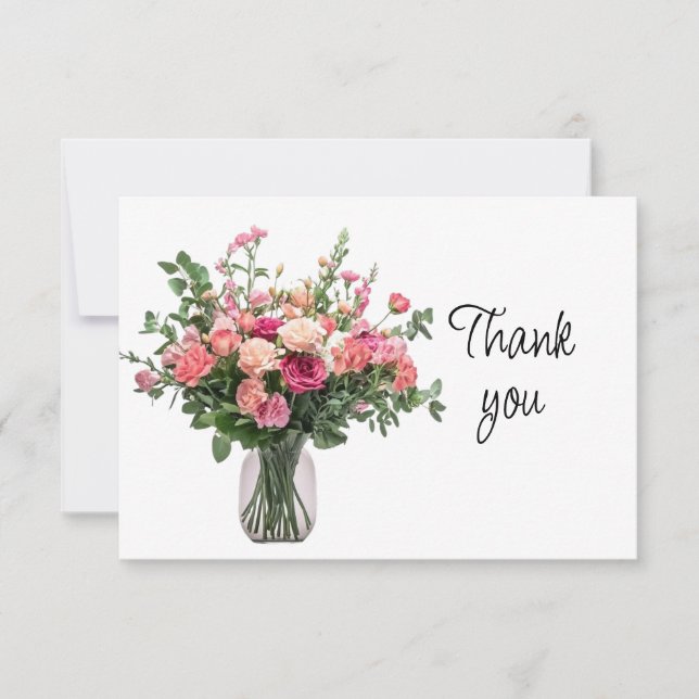Tarjeta De Agradecimiento Flower Bouquet  Event Volunteer Thank You (Anverso)