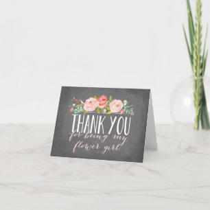 Tarjeta De Agradecimiento Flower Girl Gracias Bridesmaid