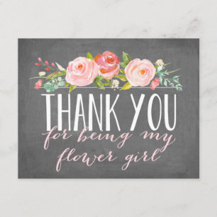 Tarjeta De Agradecimiento Flower Girl Gracias Bridesmaid