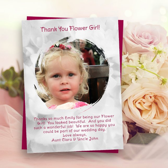 Tarjeta De Agradecimiento Flower Girl Photo (Subido por el creador)