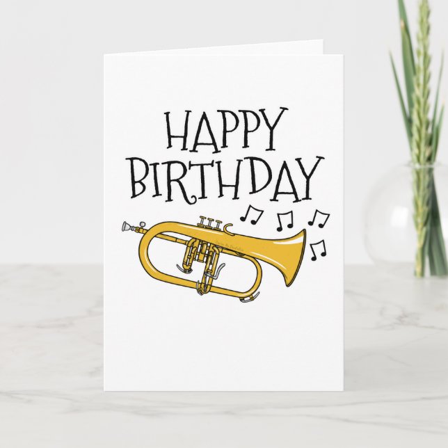 Tarjeta De Agradecimiento Flugelhorn Birthday Card Hornist Brass Músico (Anverso)