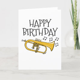 Tarjeta De Agradecimiento Flugelhorn Birthday Card Hornist Brass Músico