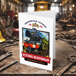 Tarjeta De Agradecimiento Flying Scotsman 4472 Steam Locomotive Retro Poster