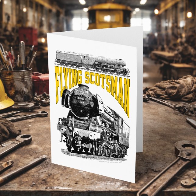 Tarjeta De Agradecimiento Flying Scotsman Steam Locomotive. 1923 LNER Train (Flying Scotsman Steam Locomotive. 1923 LNER Train. Thank You Card)