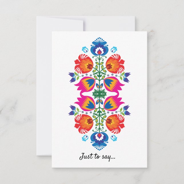 Tarjeta De Agradecimiento Folclore Encantador Solo para decir... (Anverso)