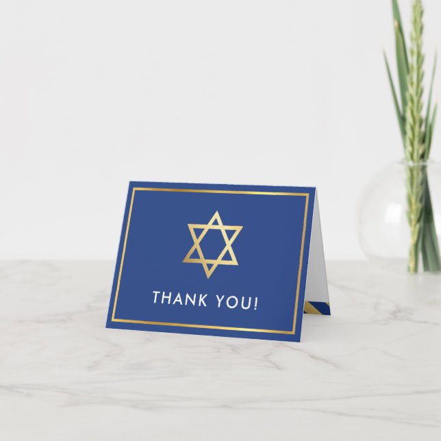 Tarjeta De Agradecimiento FOLDEADO GRACIAS TÚ murciélago mitzvah estrella de (Anverso)