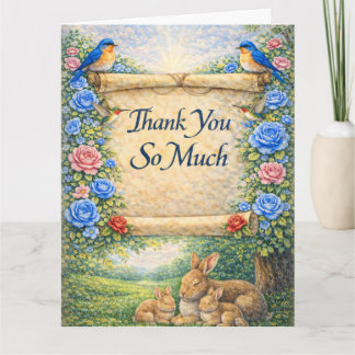 Tarjeta De Agradecimiento Folded Floral Thank You Card with Scripture