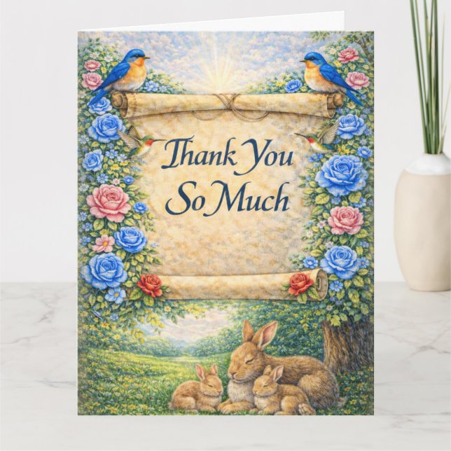Tarjeta De Agradecimiento Folded Floral Thank You Card with Scripture (Anverso)