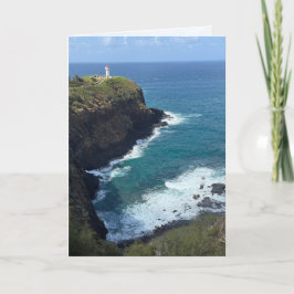 Tarjeta De Agradecimiento Folded Kilauea Lighthouse Blank Card