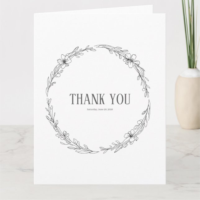 Tarjeta De Agradecimiento Folded Thank You Card (Anverso)