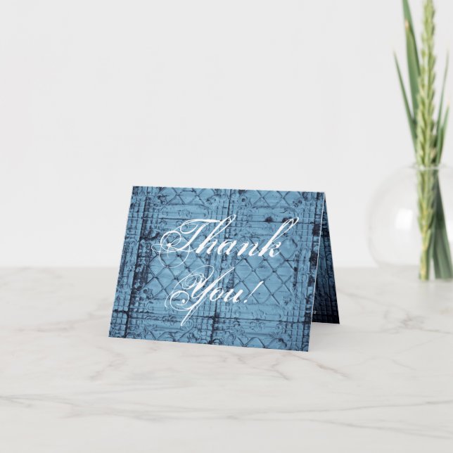 Tarjeta De Agradecimiento Folded Thank You Card Rustic Tin Panel Ceiling Cou (Anverso)