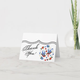 Tarjeta De Agradecimiento Folded Thank You Card Traditional Bird Tattoo Spar