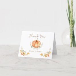 Tarjeta De Agradecimiento Foliage de Boho Pumpkin otoño en Baby Shower