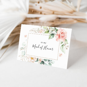 Tarjeta De Agradecimiento Foliage de oro geométrico: fiesta de novias gracia