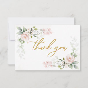 Tarjeta De Agradecimiento Foliage de rosas rosas rosas rosadas gracias Baby 