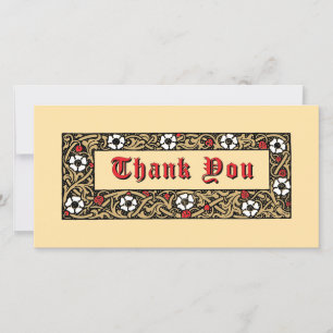 Tarjeta De Agradecimiento Foliage floral de fresa