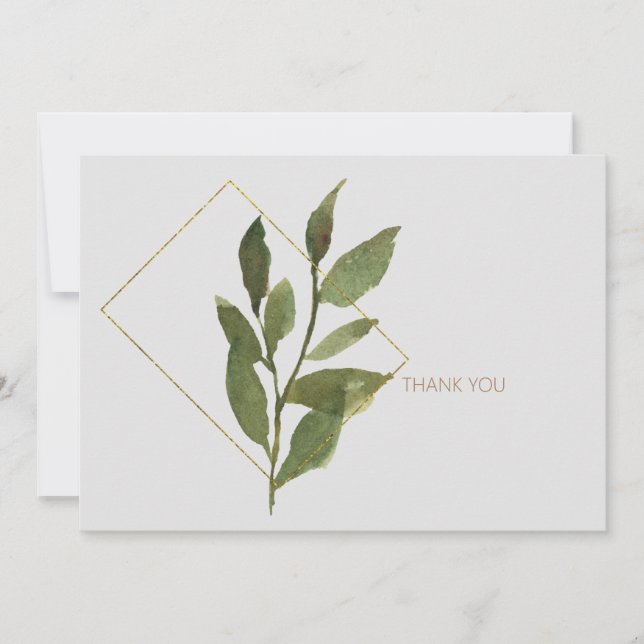 Tarjeta De Agradecimiento Foliage Funeral Simple Gracias (Anverso)
