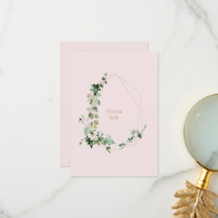 Tarjeta De Agradecimiento Foliage & Gold y Rubor Boda Gracias
