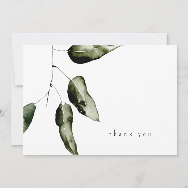 Tarjeta De Agradecimiento Foliage Simple Funeral Gracias (Anverso)