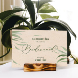 Tarjeta De Agradecimiento Foliage verde turbio, papel beige, gracias