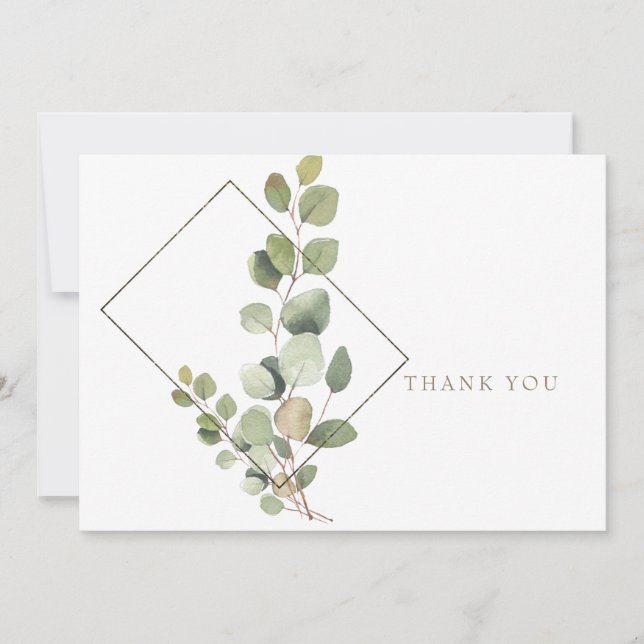 Tarjeta De Agradecimiento Foliage White Funeral Gracias (Anverso)