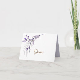 Tarjeta De Agradecimiento Follaje púrpura elegante simple