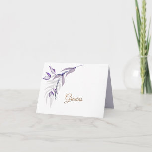 Tarjeta De Agradecimiento Follaje púrpura elegante simple