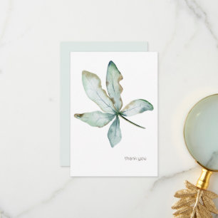 Tarjeta De Agradecimiento Follaje Tropical Simple Personalizado Seafoam