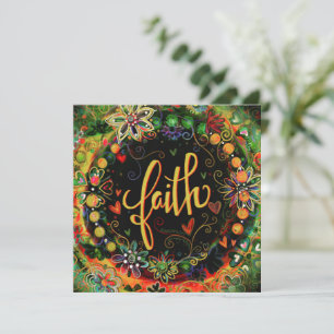 Tarjeta De Agradecimiento Fomento de la fe floral moderna en la bonito