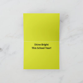 Tarjeta De Agradecimiento Fondo amarillo plano - Textura de regreso a la esc