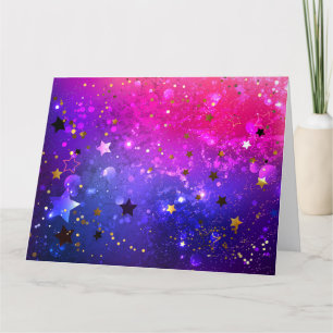 Tarjeta De Agradecimiento Fondo azul rosa brillante