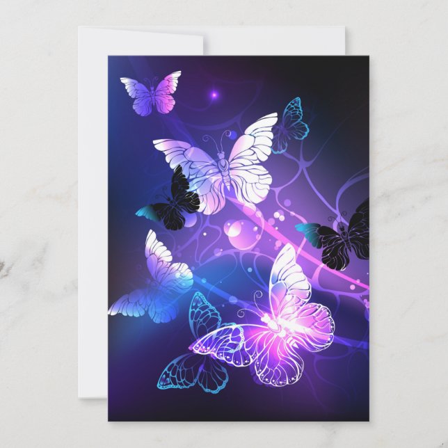 Tarjeta De Agradecimiento Fondo con mariposas nocturnas (Anverso)