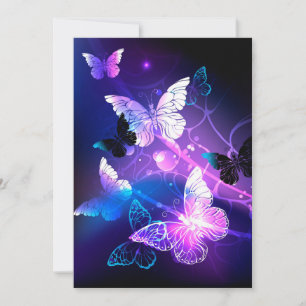 Tarjeta De Agradecimiento Fondo con mariposas nocturnas