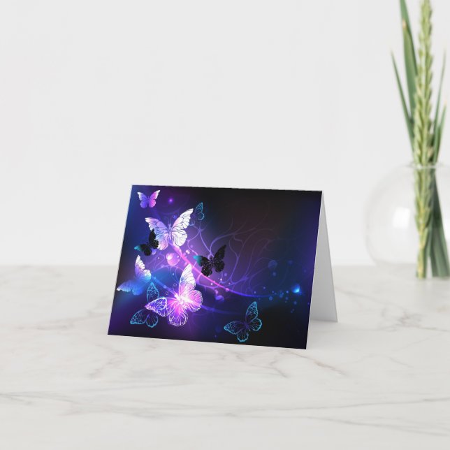 Tarjeta De Agradecimiento Fondo con mariposas nocturnas (Anverso)