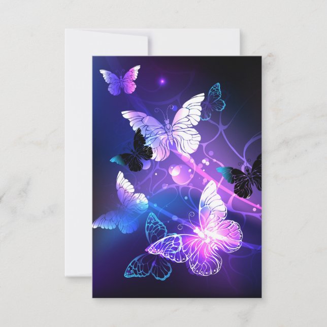 Tarjeta De Agradecimiento Fondo con mariposas nocturnas (Anverso)
